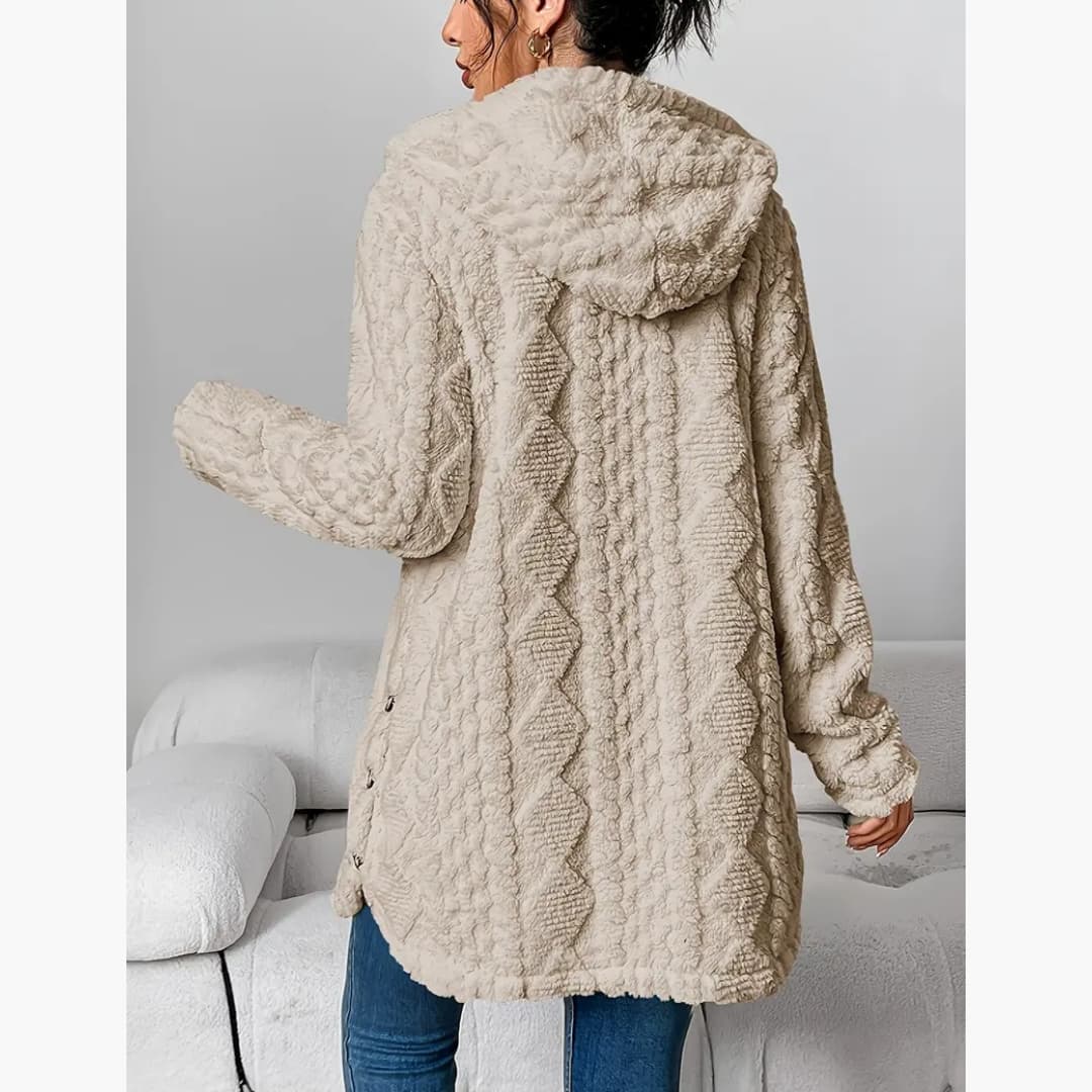 Edith - Sweat à capuche koselig avec manteau en teddy pour femme