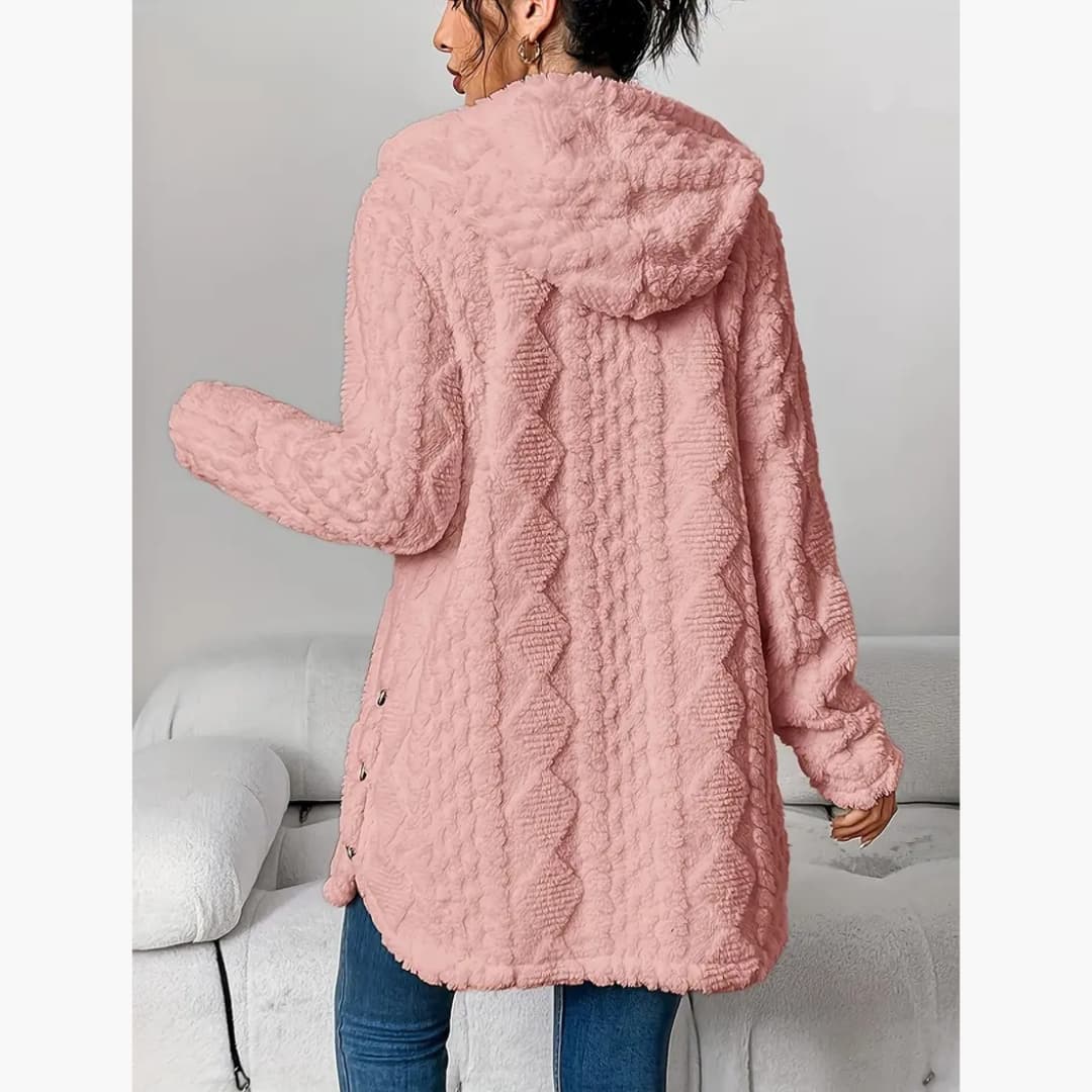 Edith - Sweat à capuche koselig avec manteau en teddy pour femme