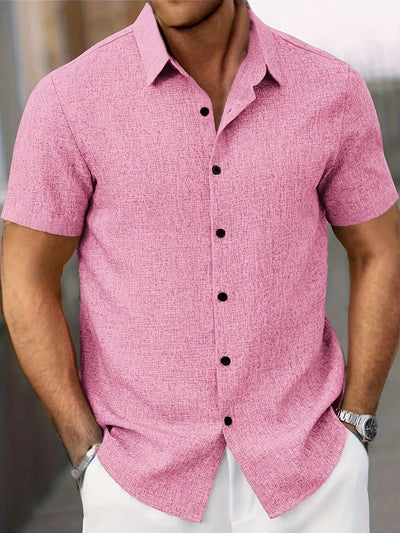 Chemise légère à manches courtes en mélange de lin