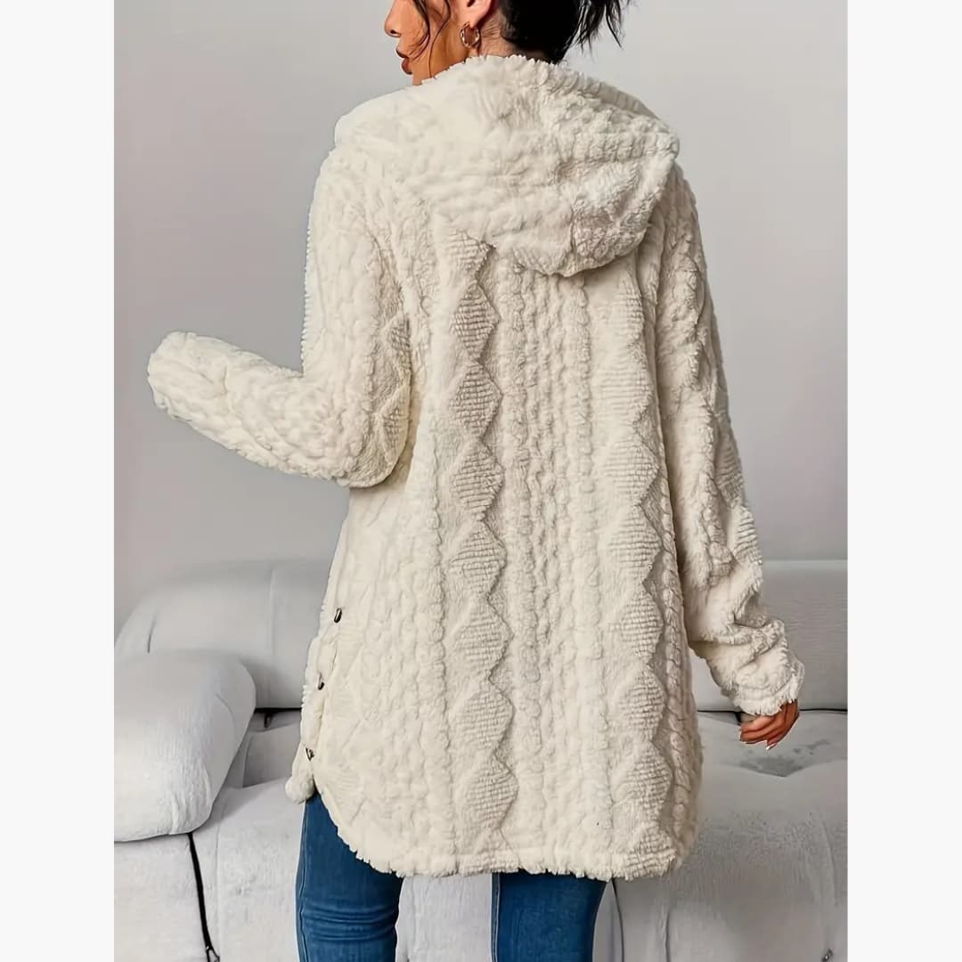 Edith - Sweat à capuche koselig avec manteau en teddy pour femme