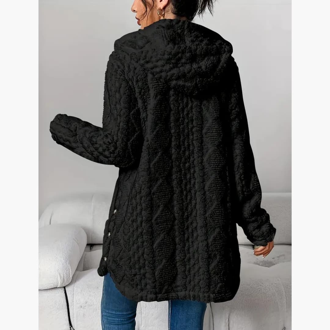 Edith - Sweat à capuche koselig avec manteau en teddy pour femme