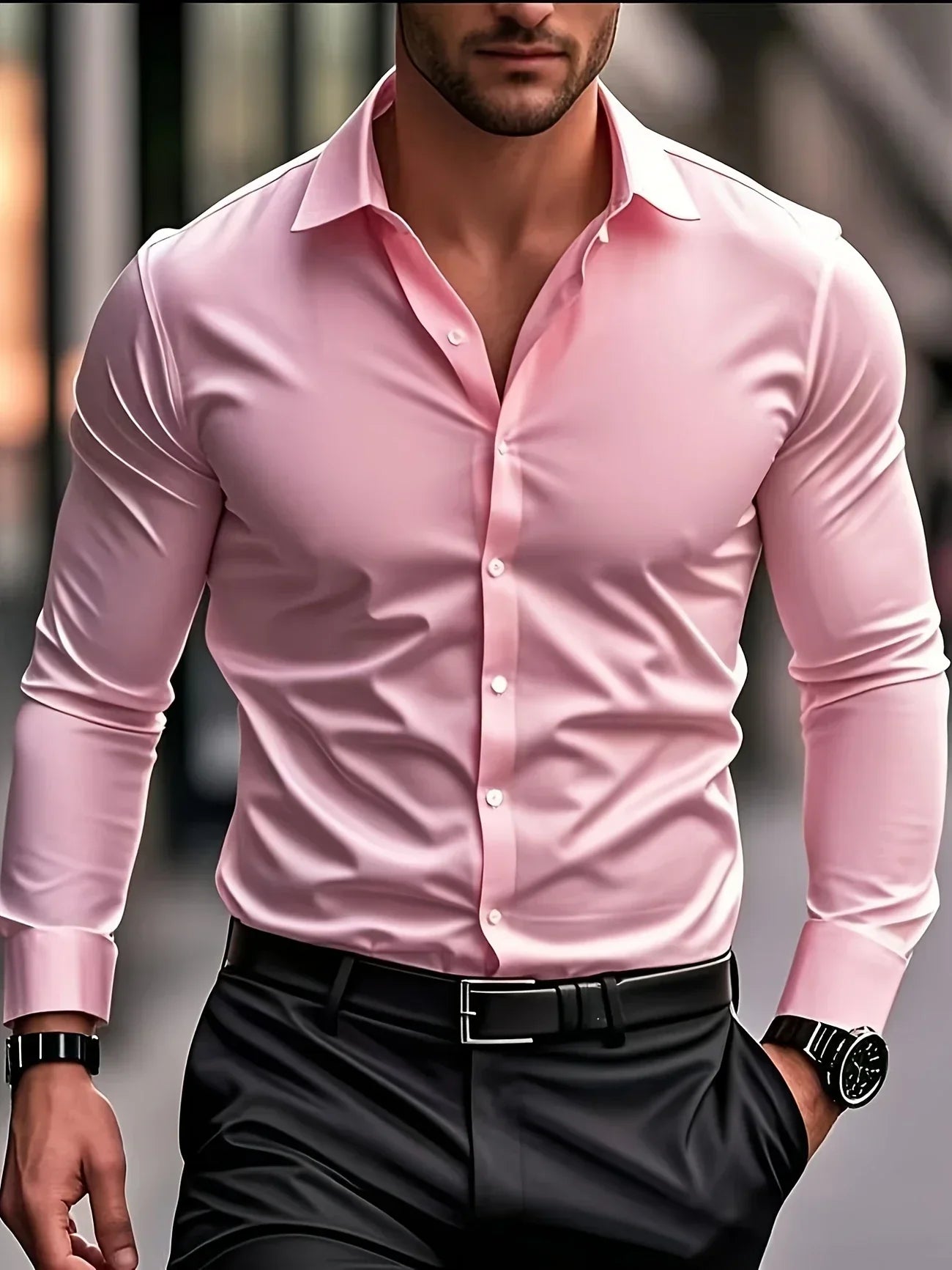 Chemise élégante à manches longues avec boutons