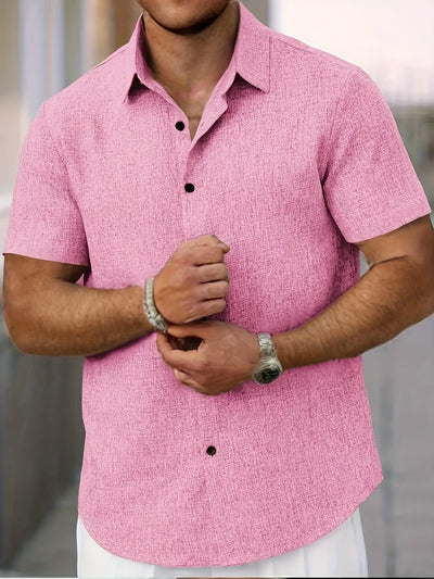 Chemise légère à manches courtes en mélange de lin