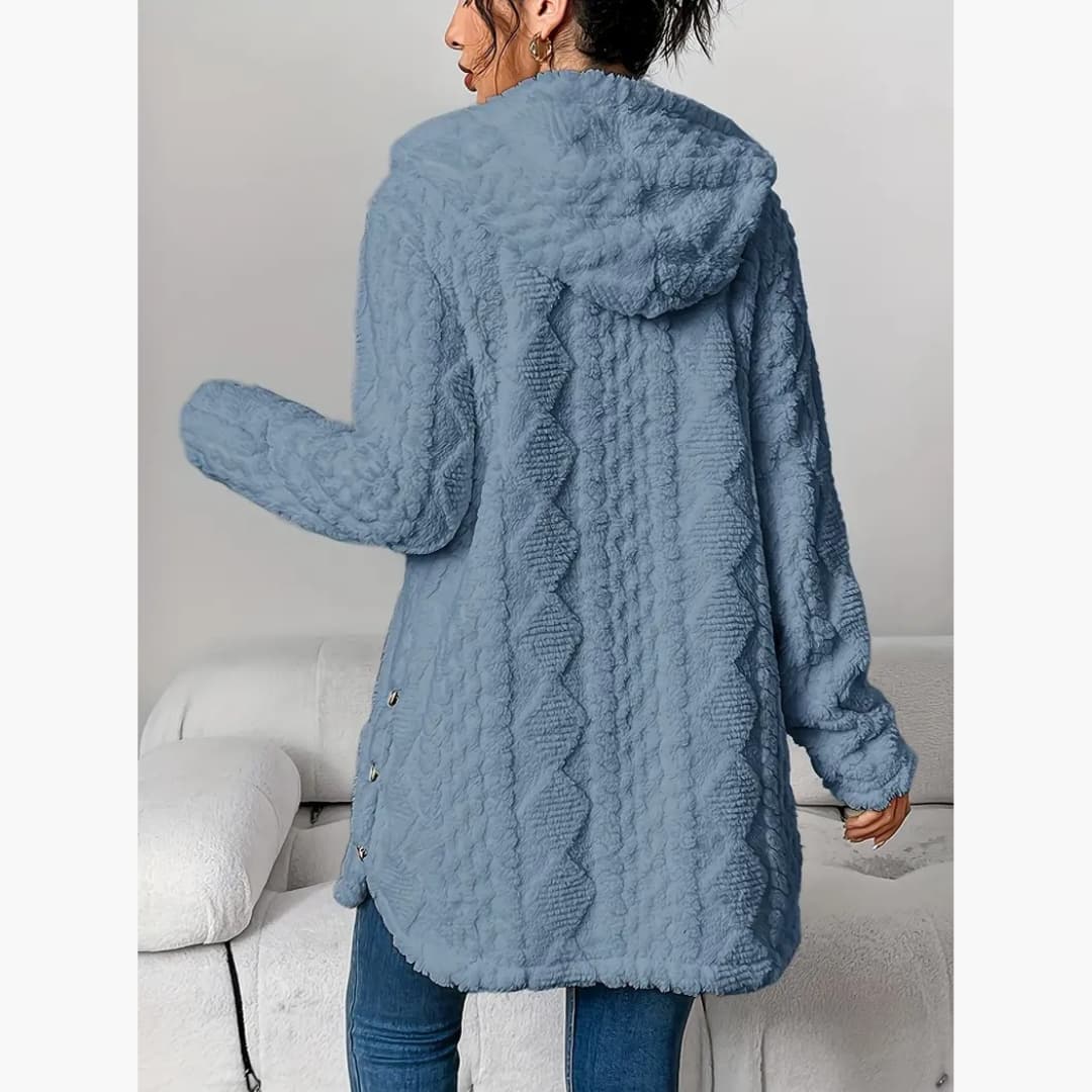 Edith - Sweat à capuche koselig avec manteau en teddy pour femme