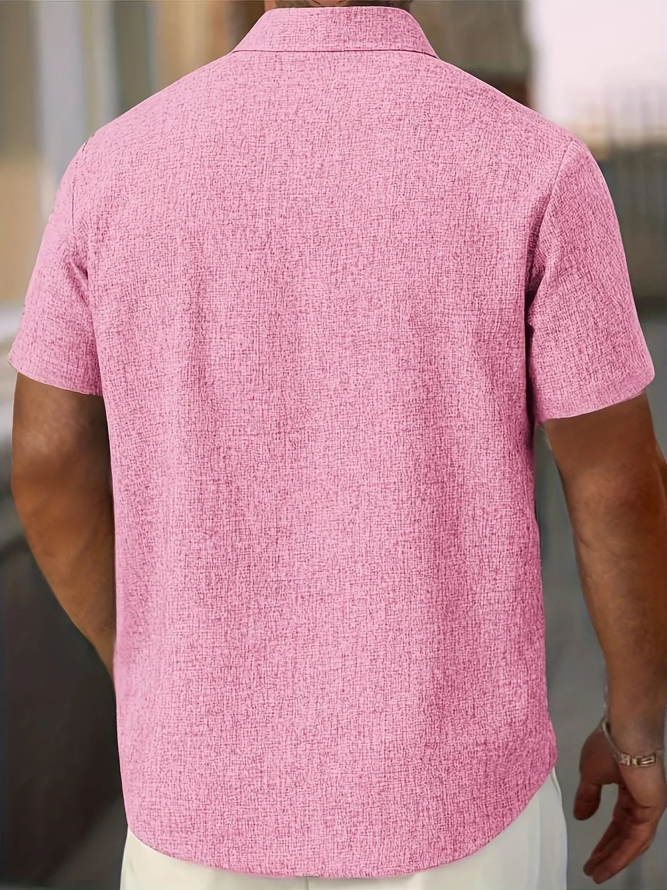 Chemise légère à manches courtes en mélange de lin