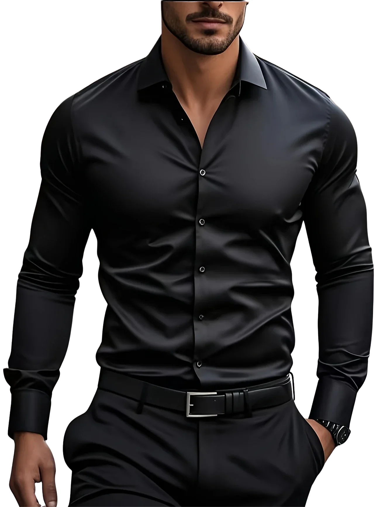 Chemise élégante à manches longues avec boutons
