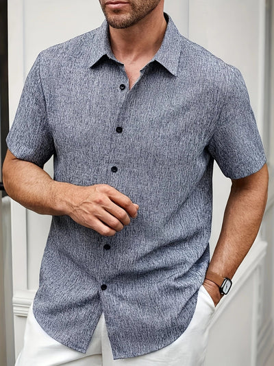Chemise légère à manches courtes en mélange de lin